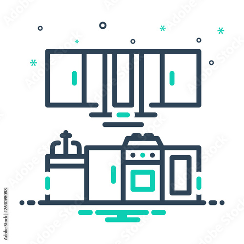 Mix line icon for kitchen 