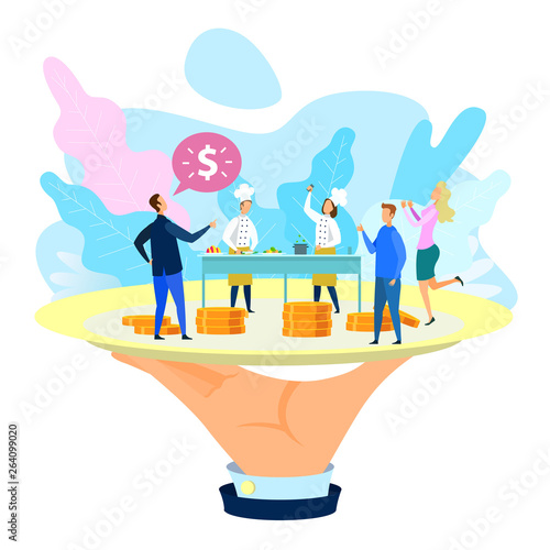 Businessman Buy Startup Idea Cook Prerare Meal