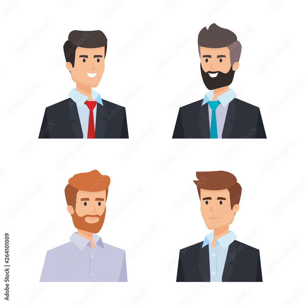 set professionalbusinessman with shirt and hairstyle set professionalbusinessman with shirt and hairstyle