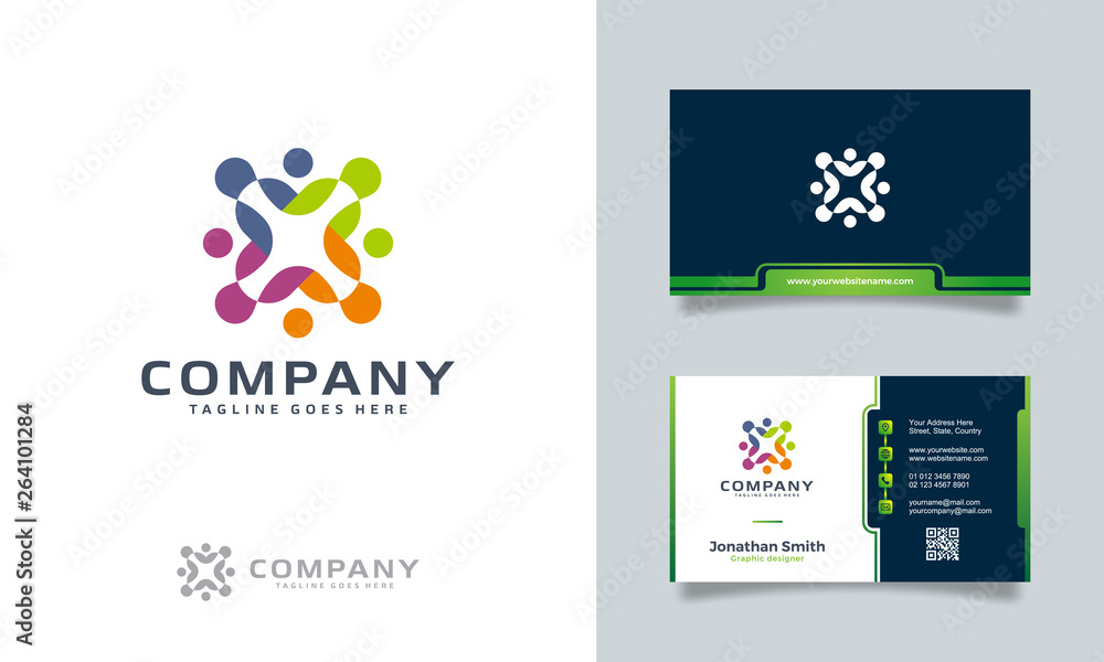 Abstract logo with business card