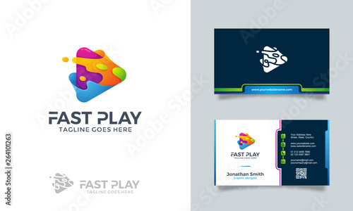 Fast play logo with business card