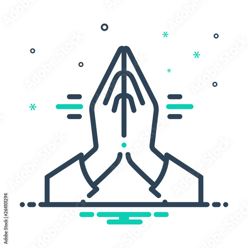 Mix line icon for thankyou gratitude 