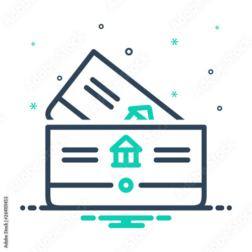 Mix line icon for bankbook 