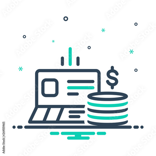 Mix line icon for bankbook 