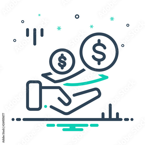 Mix line icon for fees 