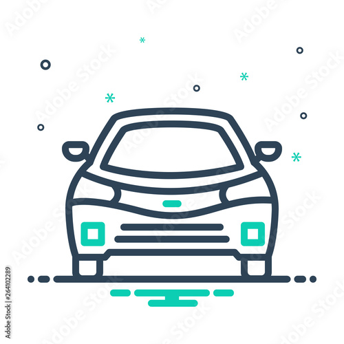 Mix line icon for Car 