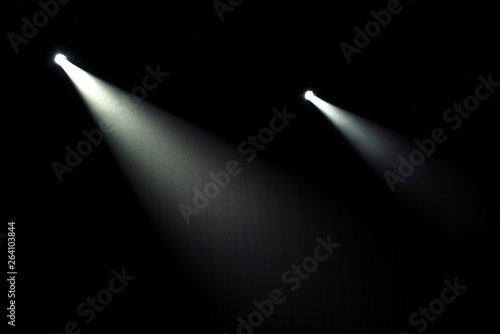 Blue light on dark stage photo