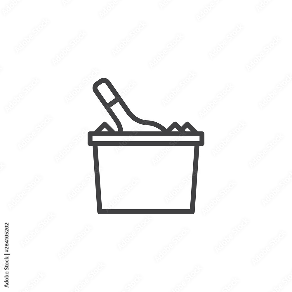 Champagne bucket line icon. linear style sign for mobile concept and