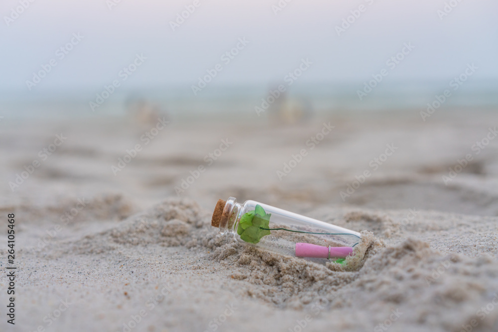 Message or letter in bottle on the tropical beach Message or letter in bottle on the tropical beach