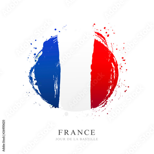 French flag in the form of a large circle.