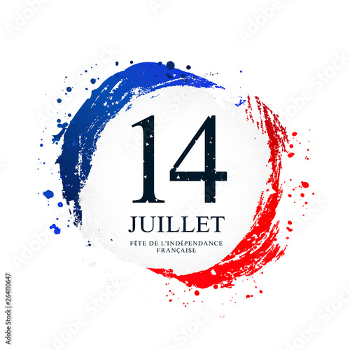 French flag in the shape of a circle. July 14 - French Independence Day.