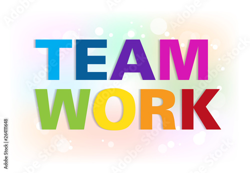 Colorful teamwork word