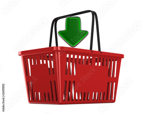 Red empty shopping basket o...