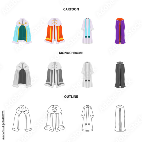 Vector design of material and clothing sign. Set of material and garment stock symbol for web.