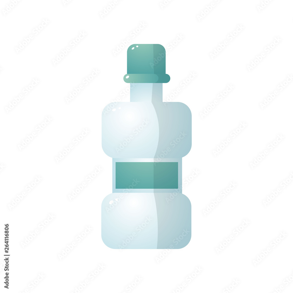 Plastic bottle of dental care liquid, tooth care tool Plastic bottle of dental care liquid, tooth care tool