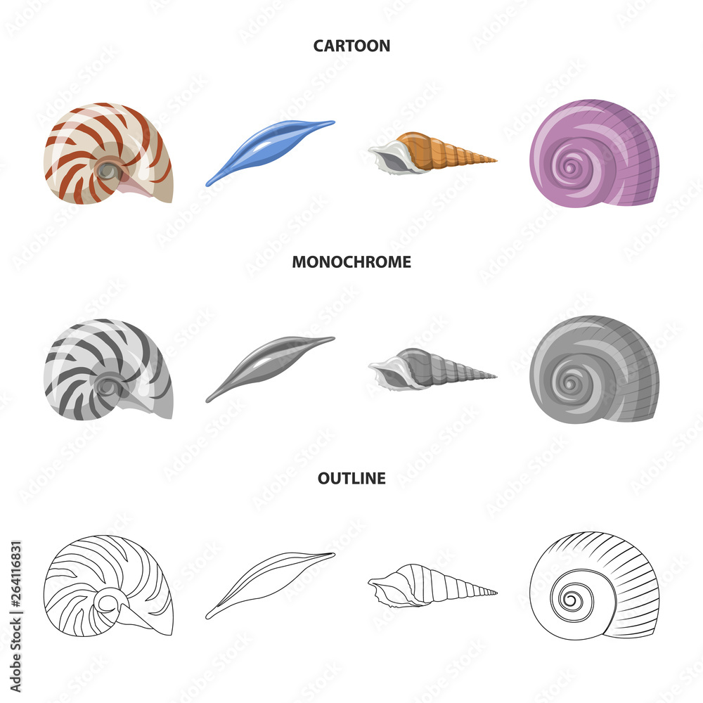 Isolated object of animal and decoration symbol. Set of animal and ocean stock symbol for web. Isolated object of animal and decoration symbol. Set of animal and ocean stock symbol for web.