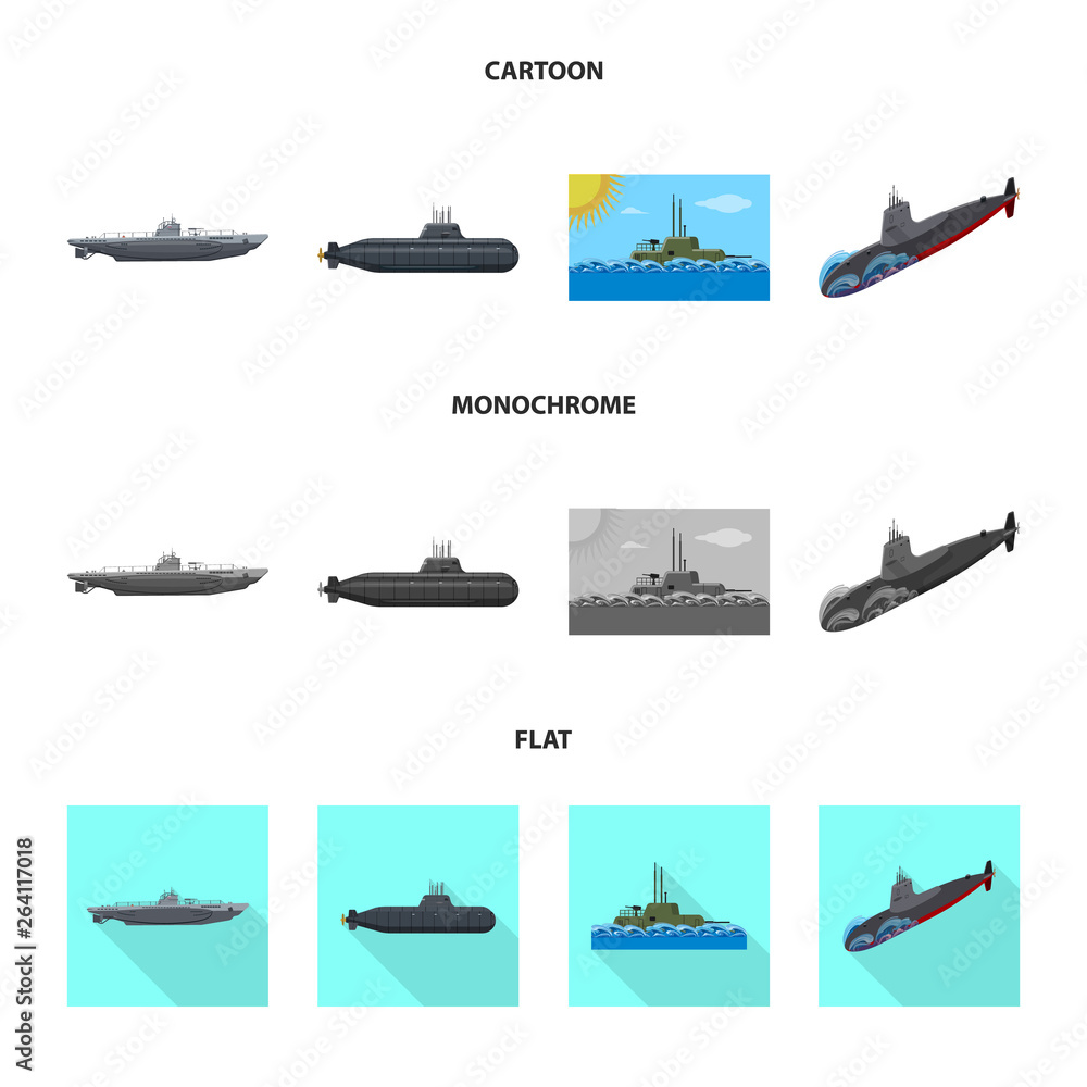 Vector design of war  and ship icon. Collection of war  and fleet stock symbol for web.