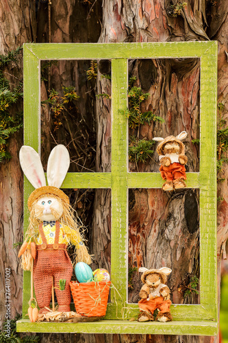 Easter rabbit family gathering