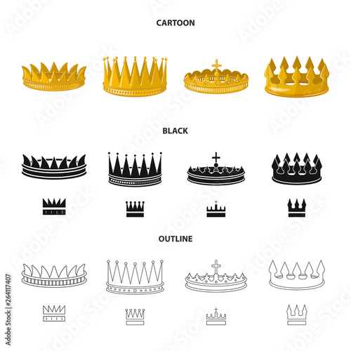 Isolated object of medieval and nobility sign. Set of medieval and monarchy vector icon for stock.