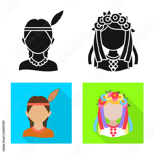 Isolated object of imitator and resident symbol. Set of imitator and culture stock symbol for web.