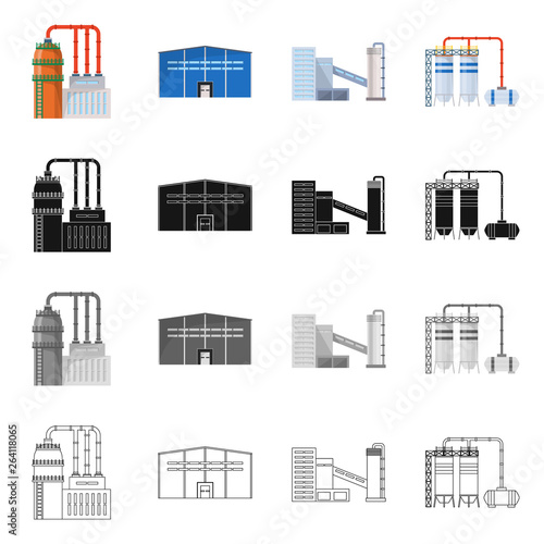 Vector illustration of production and structure icon. Set of production and technology vector icon for stock.