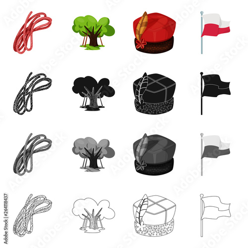 Vector design of traditional and tour symbol. Collection of traditional and landmarks stock vector illustration.