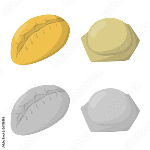 Isolated object of products  and cooking logo. Collection of products  and appetizer stock vector illustration.