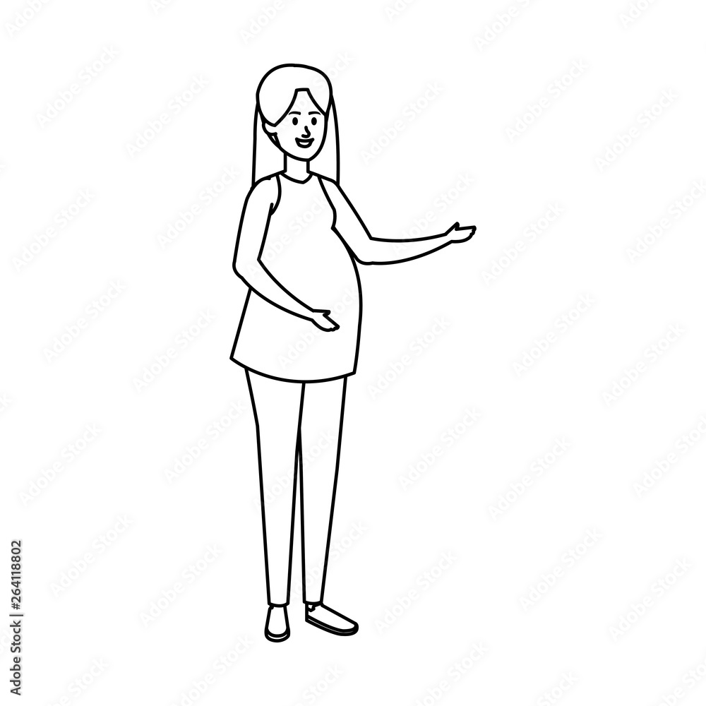 young pregnancy woman character