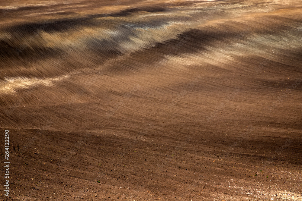 amazing landscape of a clean plowed field