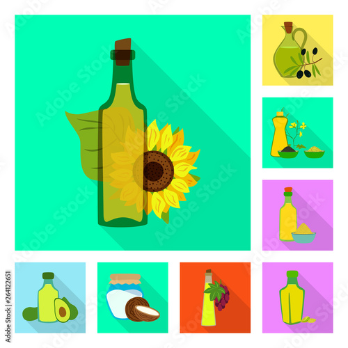 Isolated object of bottle and glass  icon. Collection of bottle and agriculture stock vector illustration.