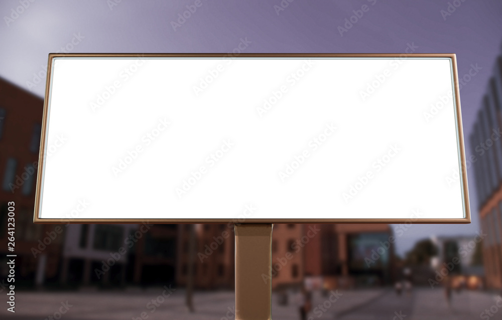 3D rendering of blank billboard (empty advertisement) with clouds. Empty mockup template 3D rendering of blank billboard (empty advertisement) with clouds. Empty mockup template