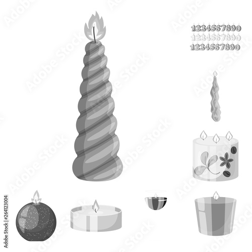 Vector illustration of paraffin and fire  symbol. Collection of paraffin and decoration    stock vector illustration.