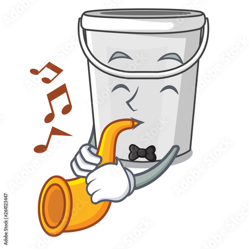 With trumpet cartoon plastic tube bucket bedside table
