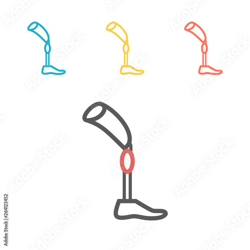 Prosthesis leg icon. Simple illustration of prosthesis leg vector icon for web.