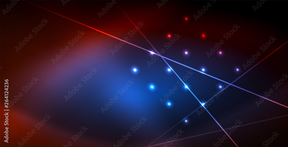 Neon glowing wave, magic energy and light motion background Neon glowing wave, magic energy and light motion background