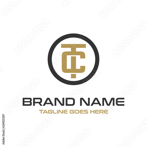 TC initial circle logo design