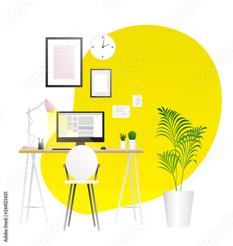 Workplace vector background. Trends illustration
