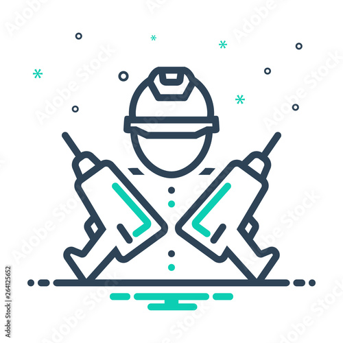 Mix line icon for drill master perforator 