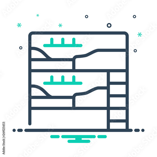 Mix line icon for dormitory hostel