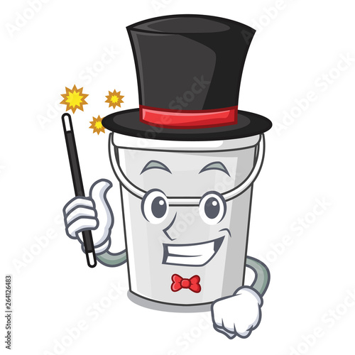 Magician plastic tube bucket in the mascot