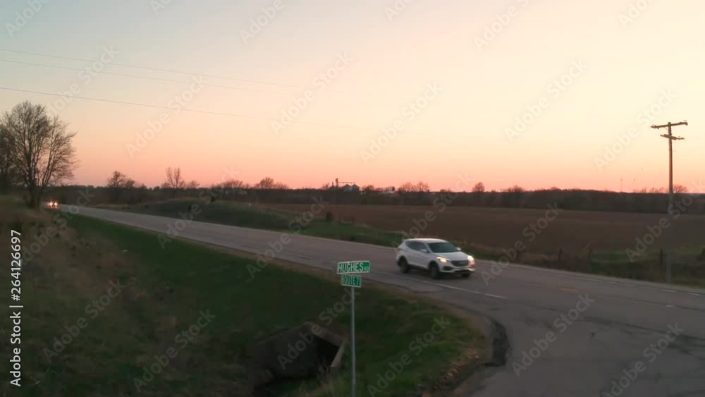 Farm Field drone shots during golden hour, showing the golden corn fields of the American Midwest (Illinois) in early spring. Farm Field drone shots during golden hour, showing the golden corn fields of the American Midwest (Illinois) in early spring.
