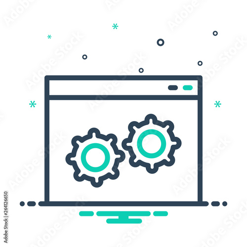 Mix line icon for custom software 