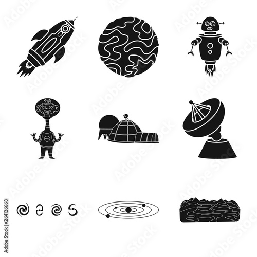 Isolated object of colonization  and sky icon. Collection of colonization  and galaxy  stock vector illustration.
