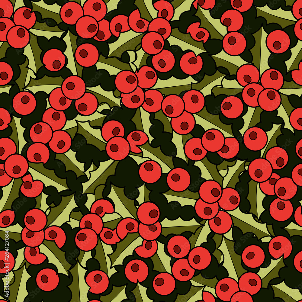 Seamless pattern background with Holly Seamless pattern background with Holly