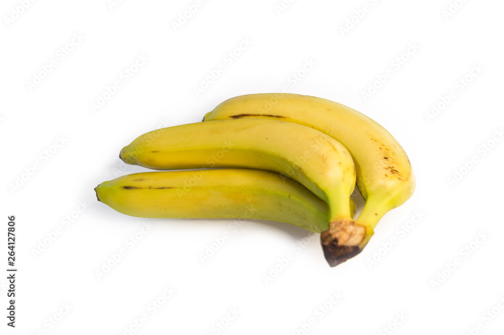 Three bananas on white isolated background Three bananas on white isolated background