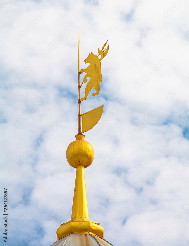 Weather vane in  form of  bear -  symbol of ancient Russian city of Yaroslavl