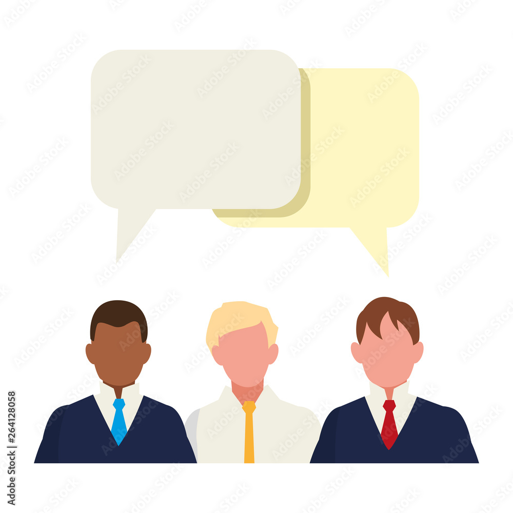 businessmen group teamwork with speech bubble businessmen group teamwork with speech bubble