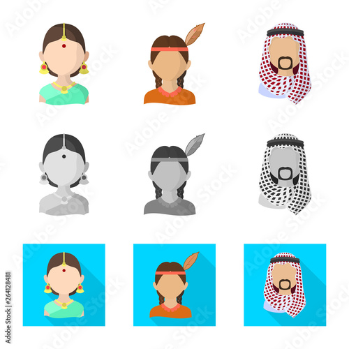 Vector design of imitator and resident symbol. Set of imitator and culture stock vector illustration.