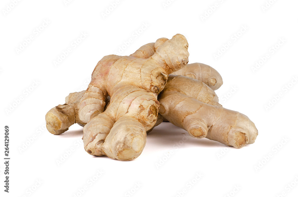 Fresh Ginger roots isolated on white background. Fresh Ginger roots isolated on white background.