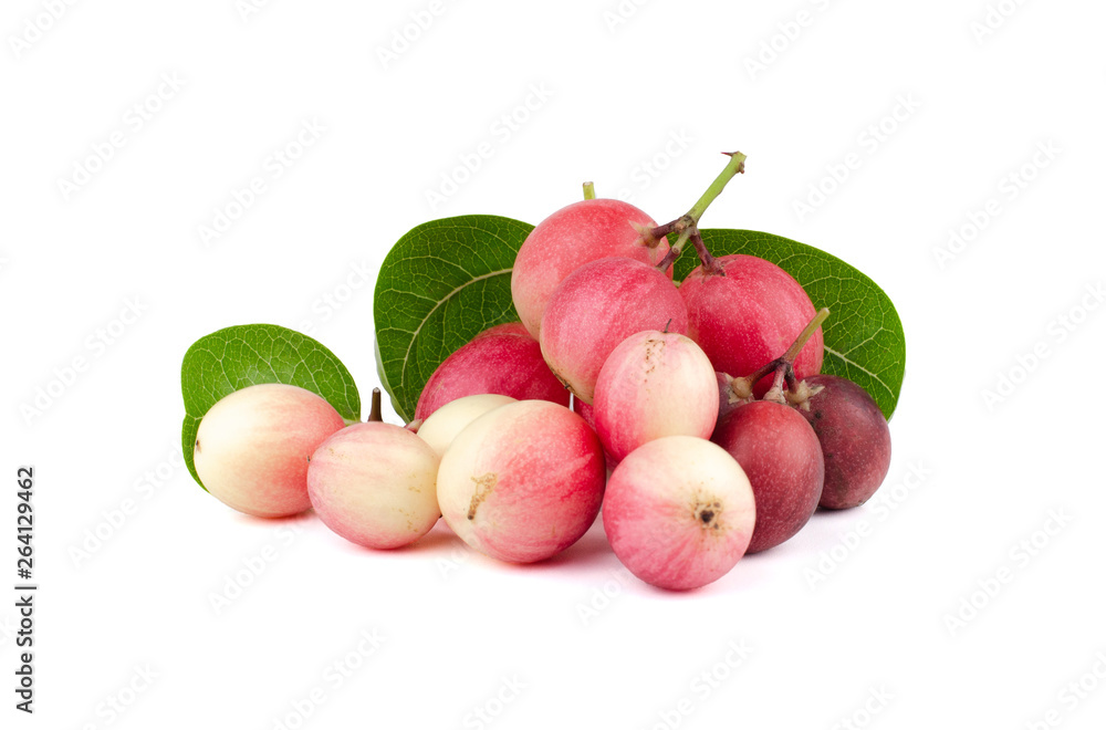 Set of fresh Carunda or Carissa carandas isolated on white background Set of fresh Carunda or Carissa carandas isolated on white background